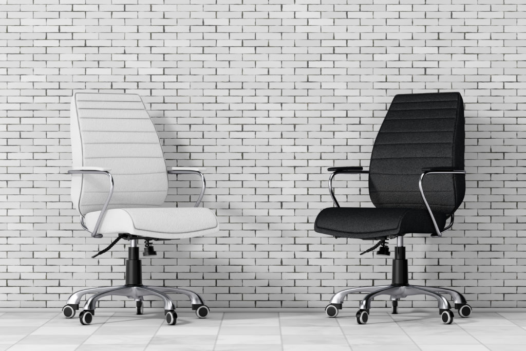 Black and White Leather Boss Office Chairs