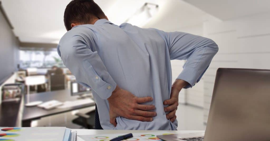 person experiencing back pain